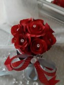 Welurowy Flowerbox Różana Piękność - Kwiaty w pudełku