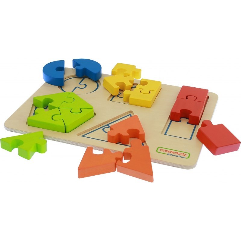 Drewniane Puzzle Dla Dzieci Nauka Kształtów Figury Geometryczne Masterkidz