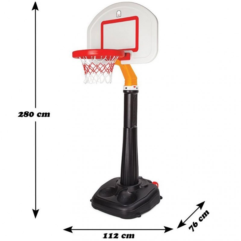 WOOPIE Duża Koszykówka 15-stopniowa Regulacja 280 cm do Prawdziwej Piłki