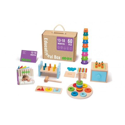 Tooky Toy Edukacyjne Pudełko Montessori Wbijak Układanka Sorter 6w1 od 13-18 miesiąca